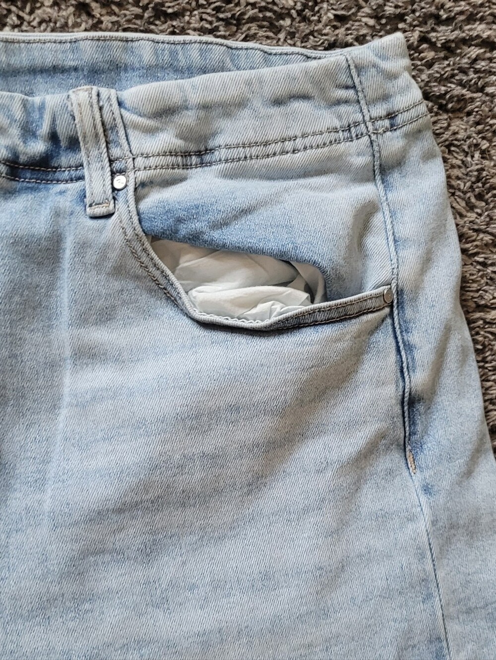 Plus Size Risen Light Blue Wide-Leg Frayed Hem Jeans Size 3x or 24W - Picture 5 of 11